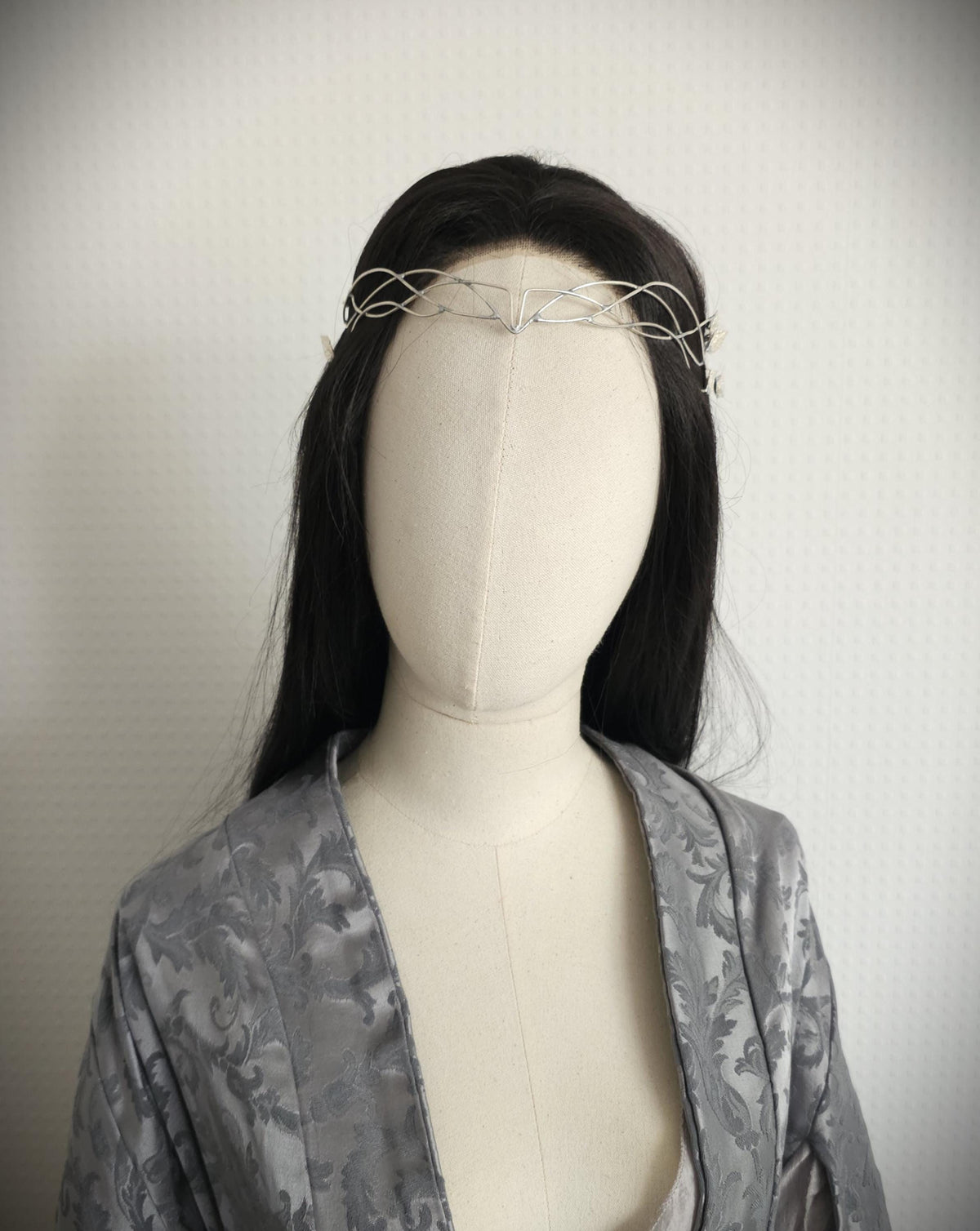 Elfen Diadem mit Blättern ~ versilberte Tiara ~ größenverstellbar ~ Fantasy Hochzeit ~Brautschmuck