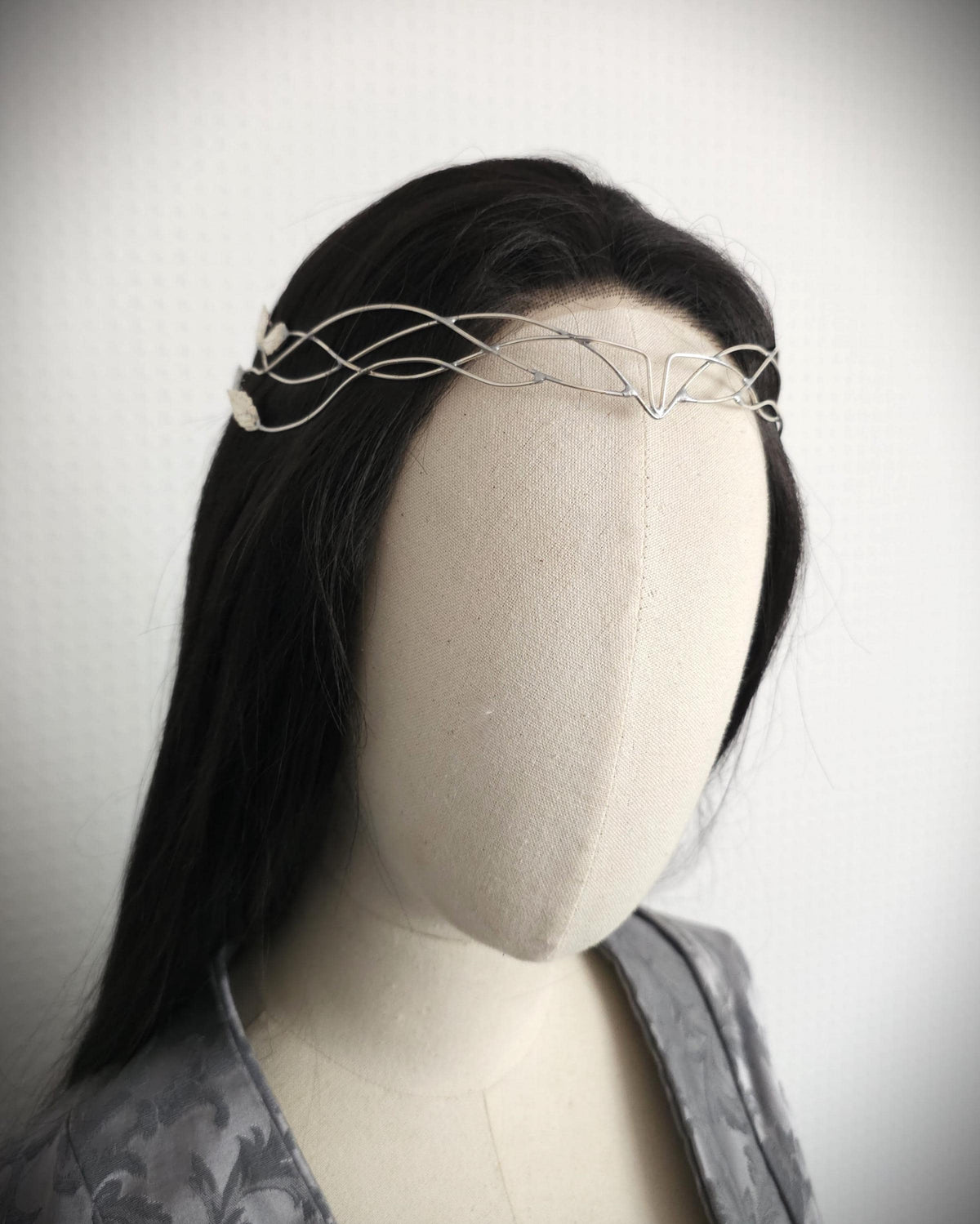 Elfen Diadem mit Blättern ~ versilberte Tiara ~ größenverstellbar ~ Fantasy Hochzeit ~Brautschmuck