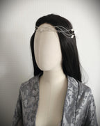 Elfen Diadem mit Blättern ~ versilberte Tiara ~ größenverstellbar ~ Fantasy Hochzeit ~Brautschmuck