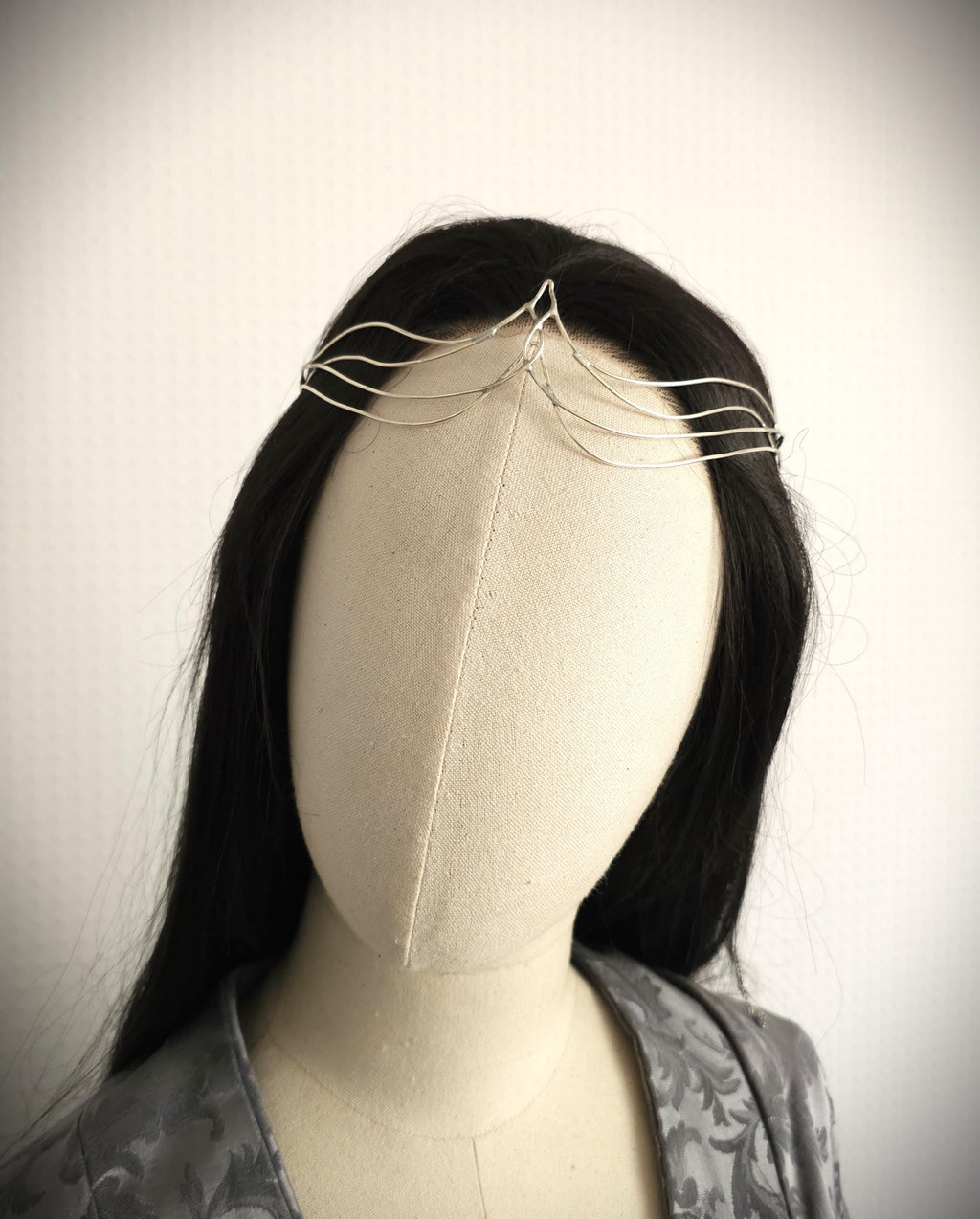 Braut Diadem ~ Größenverstellbarer Stirnschmuck ~ Versilberte Tiara ~ Elfen Krone