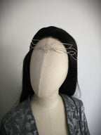 Fantasy Diadem ~ Filigraner Stirnschmuck aus versilbertem Draht ~ Elfen Tiara ~ Braut Headpiece – Hochzeitsschmuck