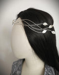 Elfen Diadem mit Blättern ~ versilberte Tiara ~ größenverstellbar ~ Fantasy Hochzeit ~Brautschmuck