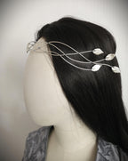Elfen Diadem mit Blättern ~ versilberte Tiara ~ größenverstellbar ~ Fantasy Hochzeit ~Brautschmuck
