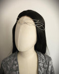 Fantasy Diadem ~ Filigraner Stirnschmuck aus versilbertem Draht ~ Elfen Tiara ~ Braut Headpiece – Hochzeitsschmuck