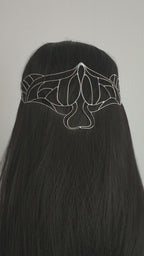 Elfen Diadem ~ versilberte Draht Tiara ~ Art Nouveau Mottendesign ~ Kopfschmuck ~ Hochzeit