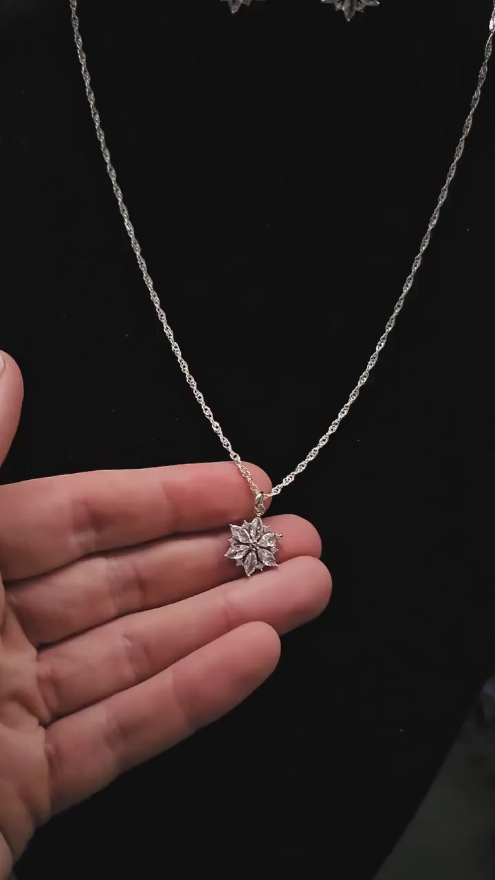 Zirkonia Schmuck-Set ~ 925er Sterling Silber Set ~ Geschenk ~ Sternenschmuck Geschenkidee