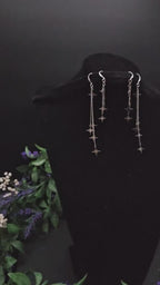 Kurze 925er Sterling Silber Stern-Ohrringe ~ Edelstahl Sterne ~ filigraner Ohrschmuck ~ Fantasy Ohrhaken