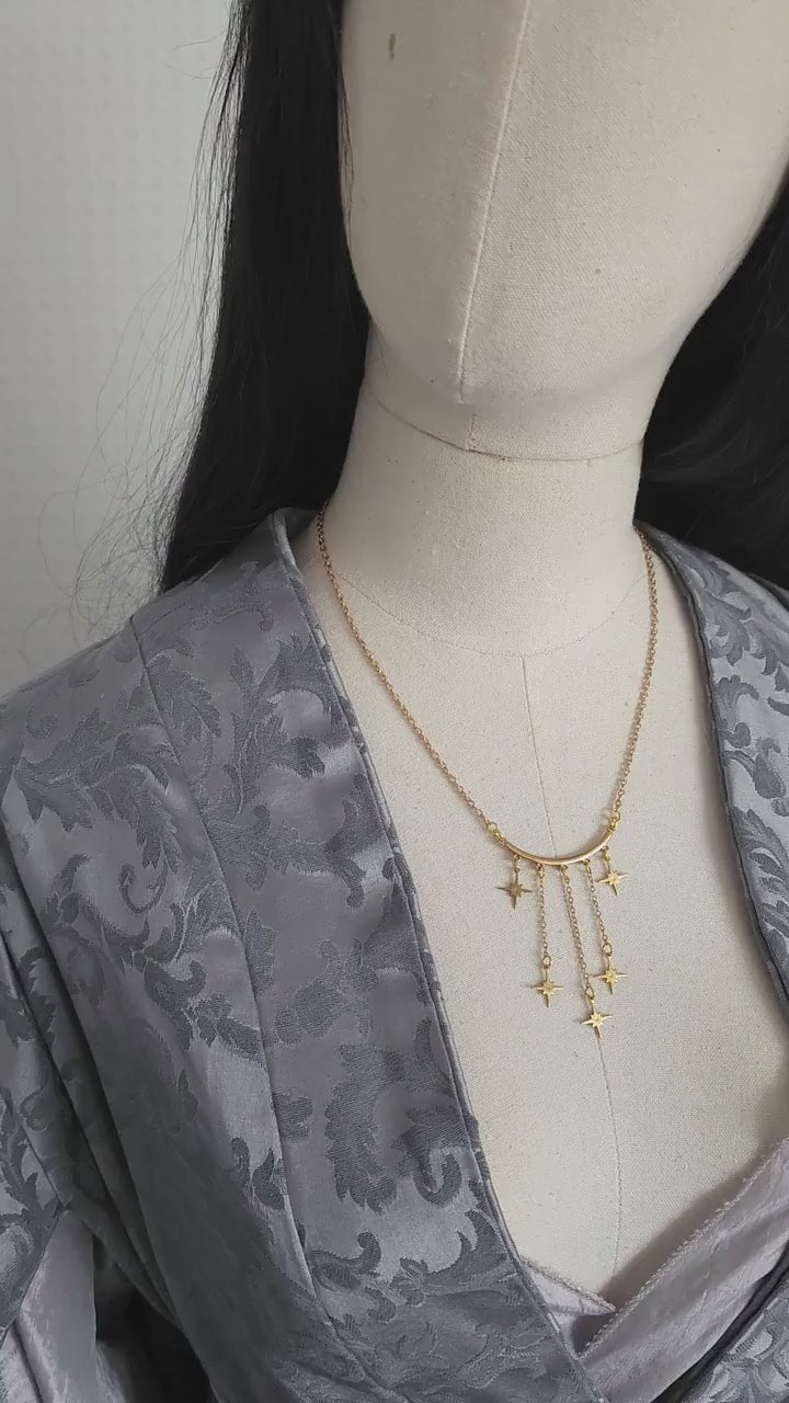 Stern Halskette aus Edelstahl ~ Celestial Kette ~ Sternenschmuck ~ Fantasy Halskette
