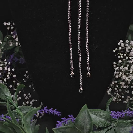 Art Nouveau Labradorite Châtelaine Clip: Rhodium-Plated Costume Accessory