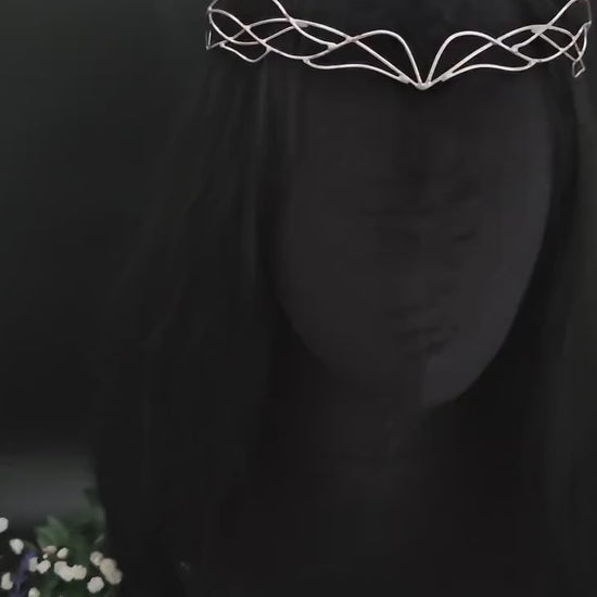 Versilbertes Elfen-Diadem / Designauswahl, Draht-Tiara, größenverstellbar