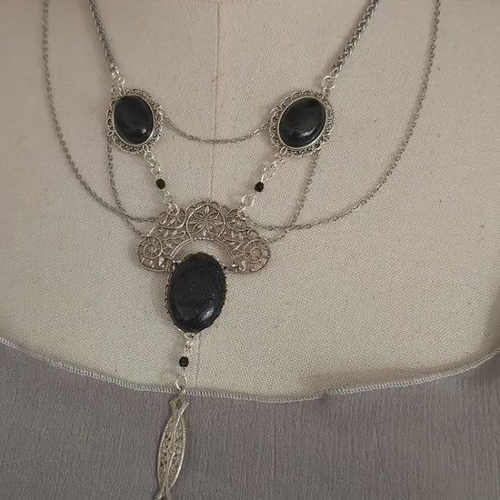 Bodychain "Sreléah" ~ Fantasy Kostüm Accessoire ~ Gothic Art Nouveau Schmuck ~ Körperkette und Bauchtanz ~