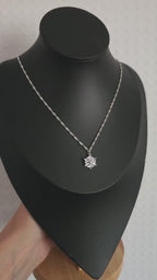 Zirconia Star Necklace ~ Stainless Steel Silver Fantasy Chain ~ Bridal Elven Jewelry