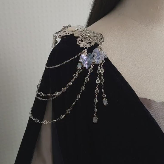 Schulterbroschen Paar "Myrayné" ~ Hochzeit und Kostüm Accessoire ~ LARP Cosplay Mittelalter ~ Brosche, Schalnadel ~ Brautschmuck
