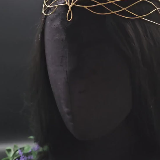 Messing Diadem "Naethé" ~ Draht Tiara im Art Nouveau Design ~ Größenverstellbar ~ Accessoire für LARP, Cosplay und Hochzeiten