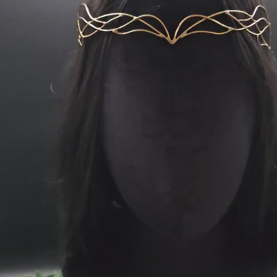 Messing Diadem "Eryánn" ~ Draht Tiara im Art Nouveau Design ~ Größenverstellbar ~ Accessoire für LARP, Cosplay und Hochzeiten