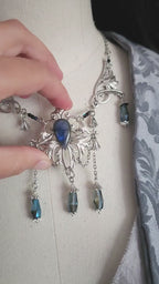 Dunkelblauer Labradorit Halskette ~ Art Nouveau Fantasy Schmuck ~ Hochzeitsschmuck